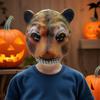 Funny Halloween Tiger Face Mask Cosplay Costume Full Head Latex Animal Mask for Party Dress Up and Favor