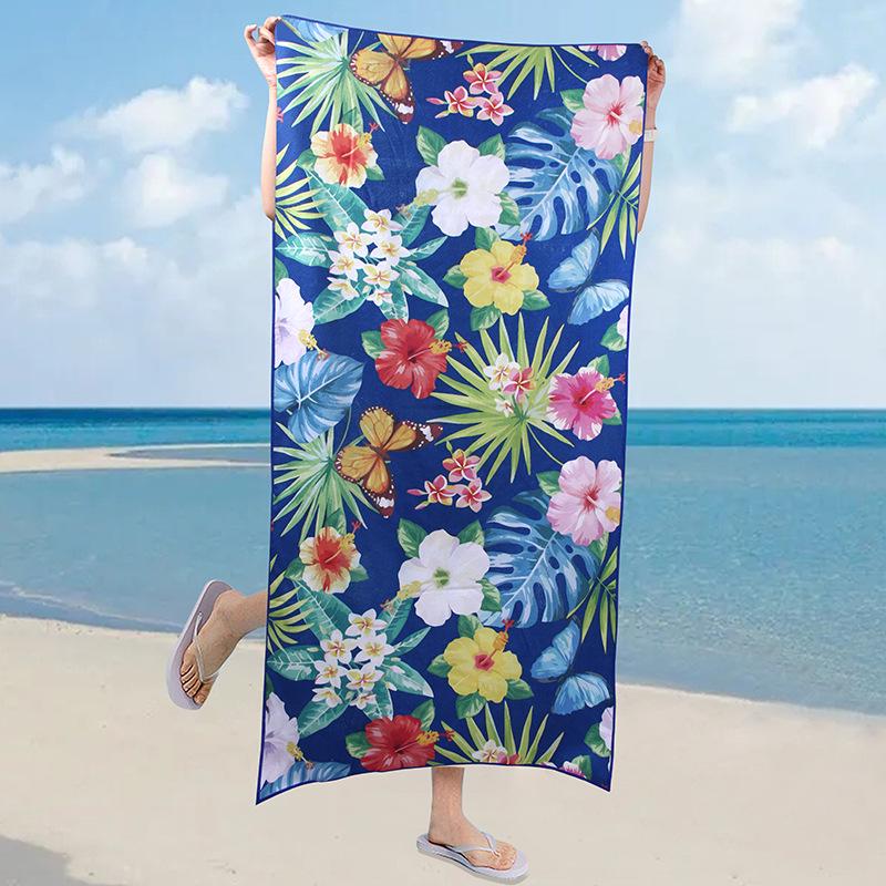 Double-Sided Plush Microfiber Beach Towel, 70x150cm - Quick-Drying, Skin-Friendly, Portable Shawl
