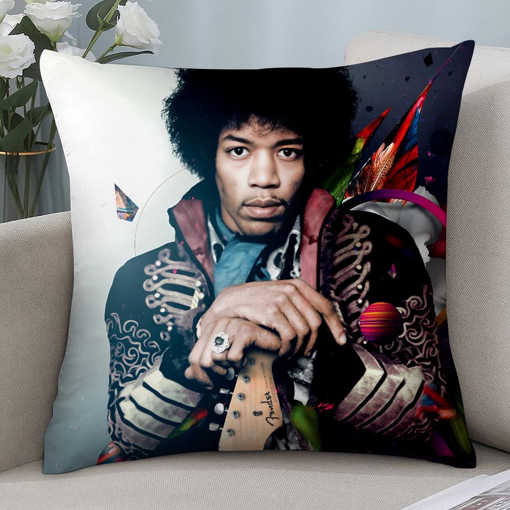 Piosenkarz J-Jimi H-Hendrix Poszewka Krótka Pluszowa Poszewki na Poduszki Sofa Dekoracyjna Prezent Dom Dwustronny Nadruk Poszewka na Poduszkę