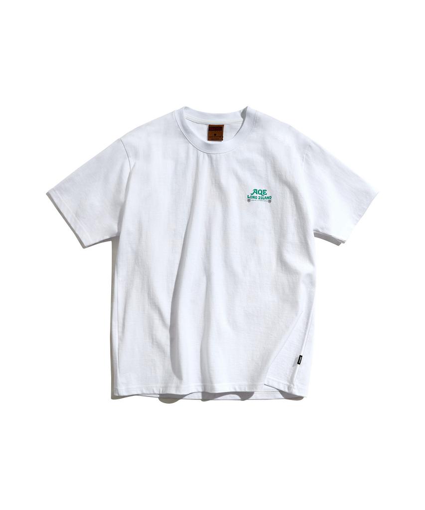 Peullukeu Aqe Long Island Graphic Short Sleeve T-Shirt White Fst358