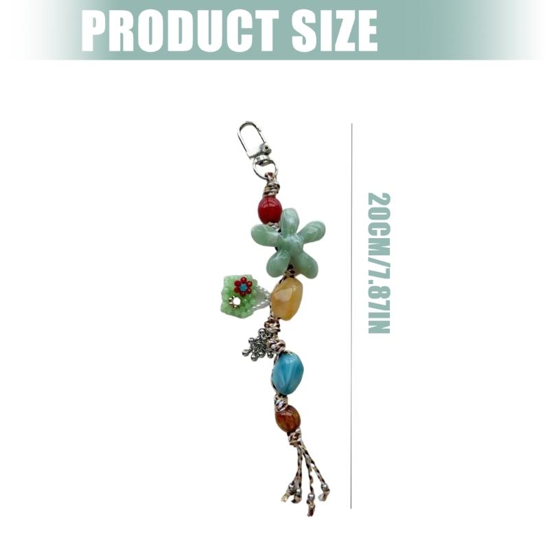 Künstlerischer Perlen-Anhänger Schlüsselanhänger Benutzerfreundliches Handy-Lanyard-Band Vielseitiges Schmuck-Geschenkzubehör für Frauen Dame