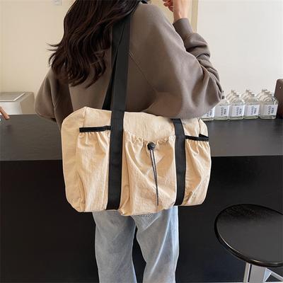 Lightweight Large Capacity Travel Bag Women's Shoulder Bag Solid Color Crossbody Bag