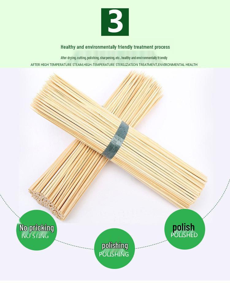 Bamboo Skewers for Marshmallow & Tanghulu: 4.0mm Thickness In Various Lengths (20-45cm) – Ideal for Handicrafts and Squid.