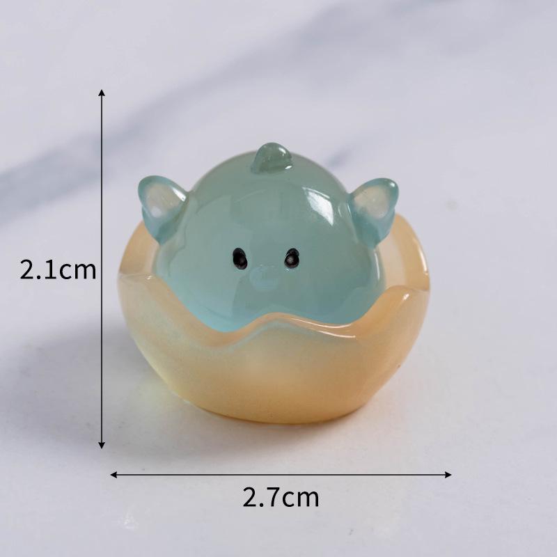 Mikrolandskap Søt Selvlysende Eggeskall Kylling Søt Kylling DIY Smykker Blindpose Tilbehør Skrivebord Bil Dekor