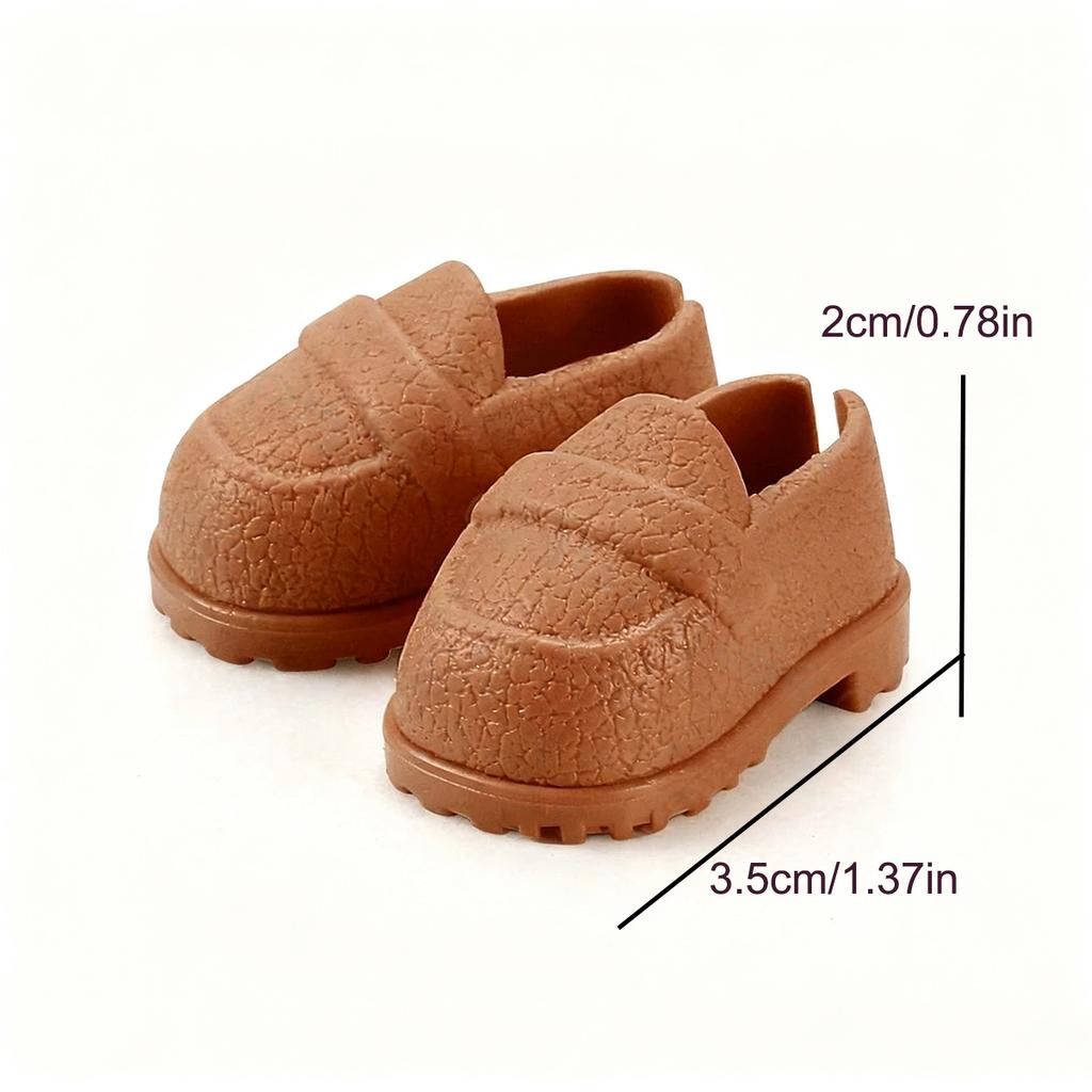 17cm/6.69in Pairs Cute Fashion Multi-Color Doll Shoes Mini Dolls Toy Clothes Accessories Dress-Up Footwear DIY 10 for Kid Friendly Entertaining Fun