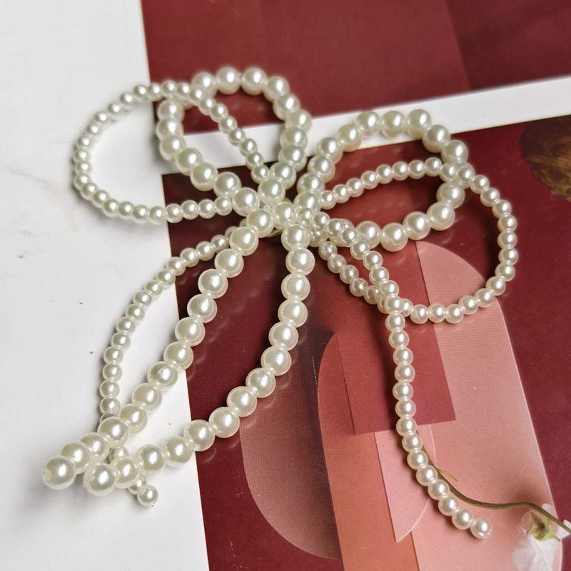 Elegant Pearl Bowknot Charm For Jewelry Making Diys Keychain Necklace Earrings Crafts Shoe Buckle Ornament Accessories
