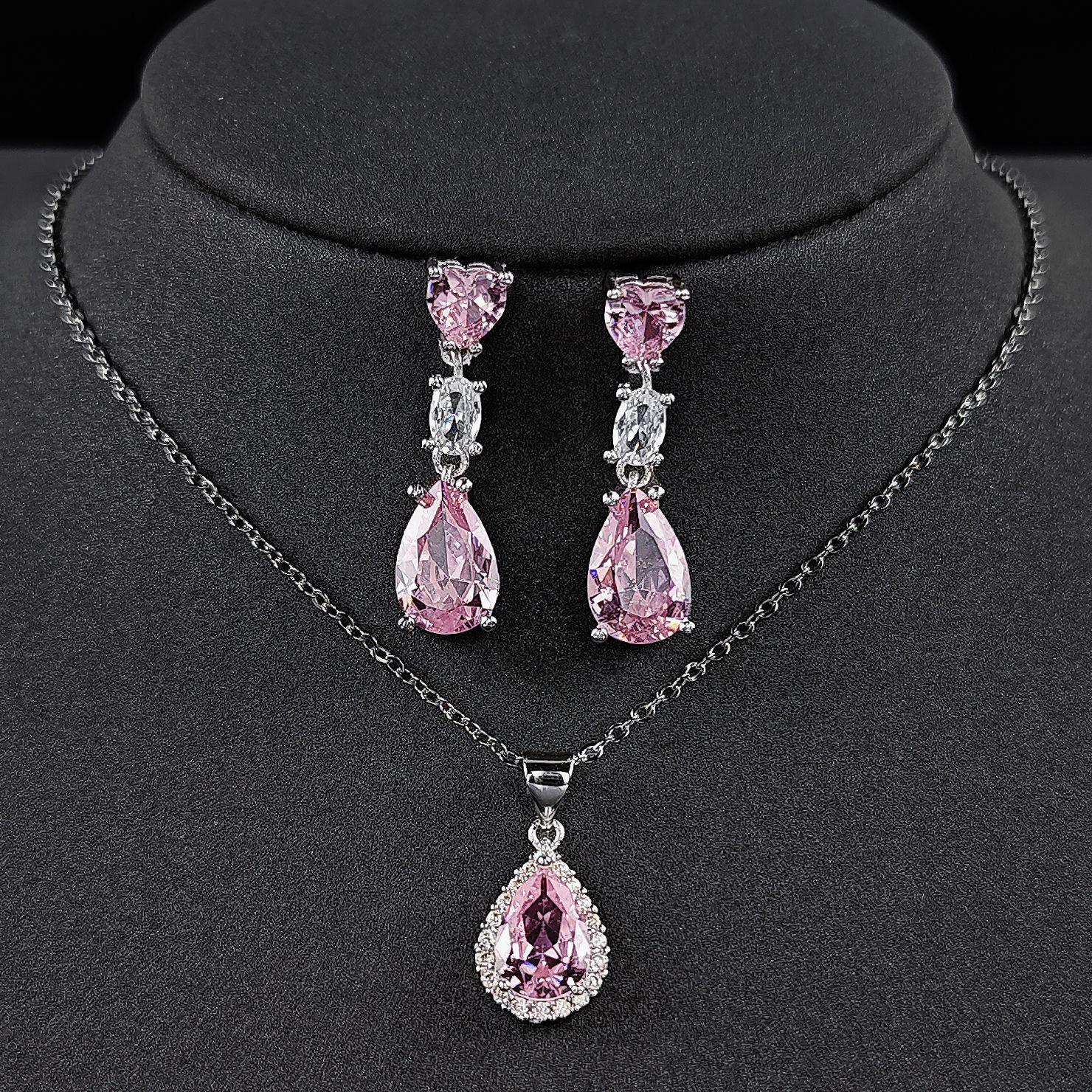 

Капля Роскошный Женский Ювелирный Набор - Нишевый Дизайн, Розовый (e7352-x711) розовый