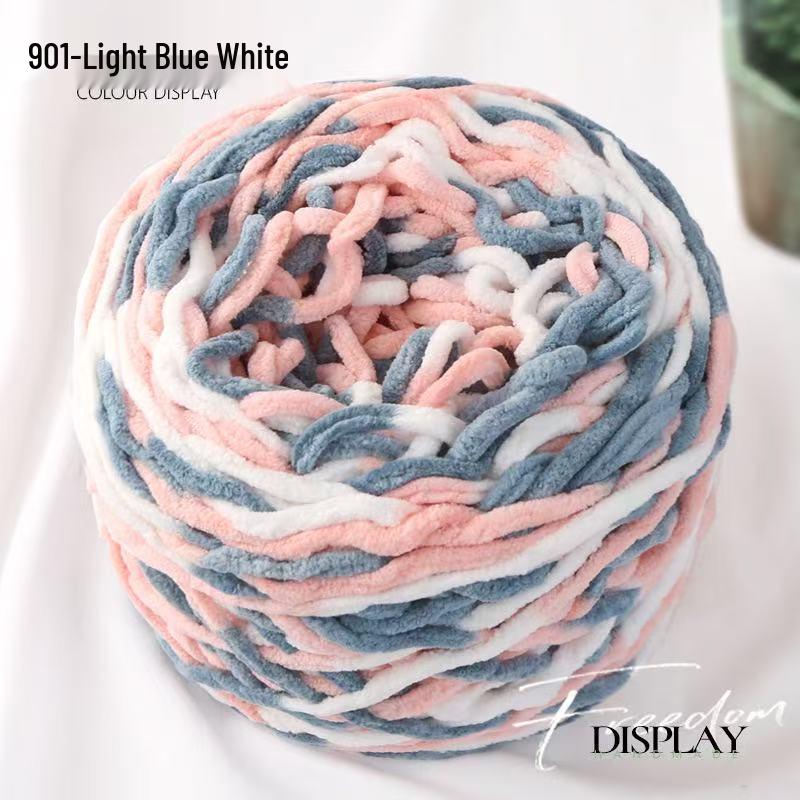 New 3.8 Liang Colored Ice Yarn: Thick Single-Strand for Crochet - Ideal for Shoes, Slippers, Scarves, and Seat Cushions.