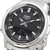 Casio World Time Quartz Watch with Black Metal Overseas Model AMW-880D-1AV Analog-Digital Men's Band, [Used]