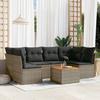 VidaXL Garden Lounge Set with Cushions 7 Pcs Grey Braided Resin 3223561