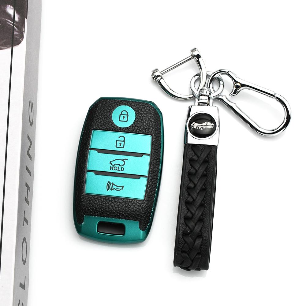Leather Tpu Keyless Protector Auto Car Key Shell Fob Cover For Kia Niro Optima Rio Sorento Soul Sportage Forte Koup Keychain