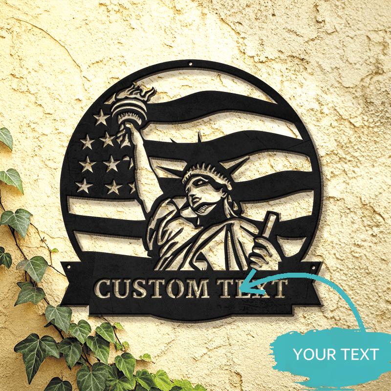 Custom Metal Patriot Emblem Wall Decor, Personalized Sign