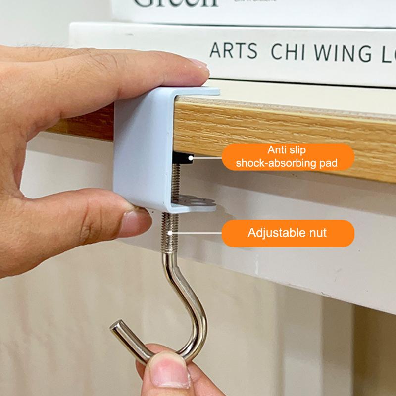 Cat Claw Hook Adjustable Desk Edge Hook Bag Hook Table Side Hanging Storage Rack Headset Desk Hanger School Home Universal Hook