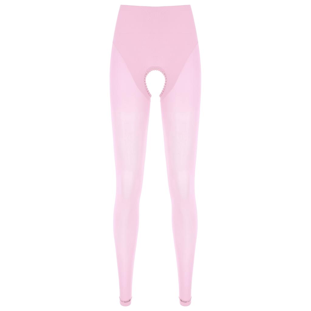 Ladies See Through High Waist Skinny Pants Open Crotch or Regular Stockings Honeymoon Gift