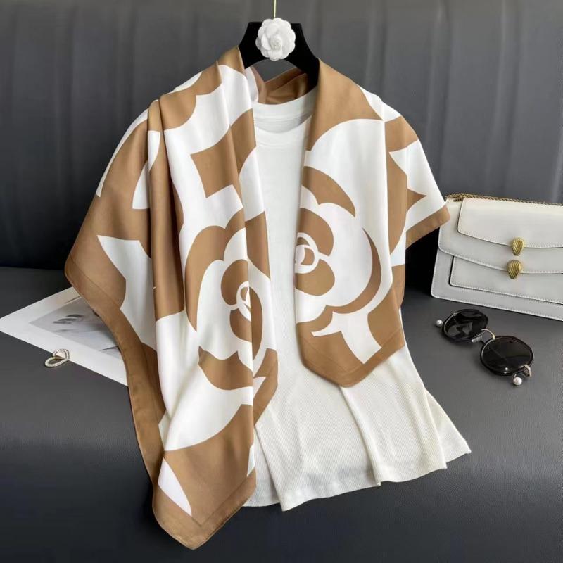 Fashion Printed Square Scarf 90cm Sunscreen Neck Scarf For Women