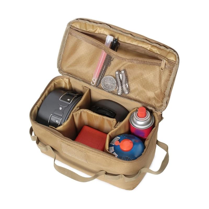 Portable Outdoor Organizer Bag with Compartments and Foldable Feature for Efficient Camping Equipment Management Picnics