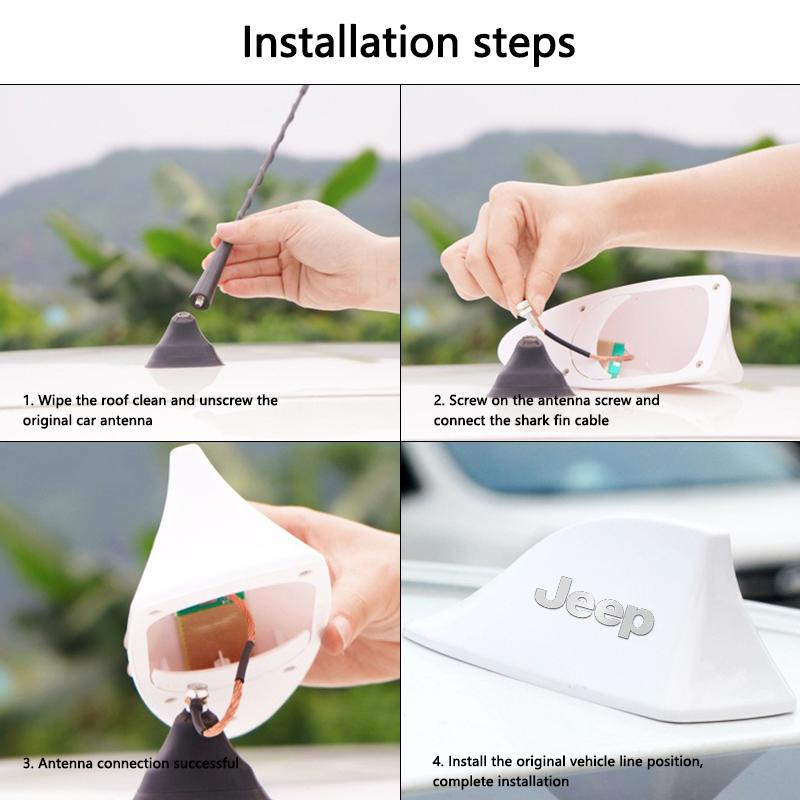 Car External Shark Fin Antenna for Jeep Grand Cherokee Wrangler Renegade Compass Patriot Radio Signal Aerial Accessories AJU1