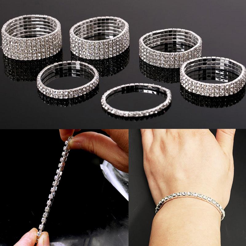 Satın alın Stretch Elastic Rhinestones Bracelet Crystal Wristband