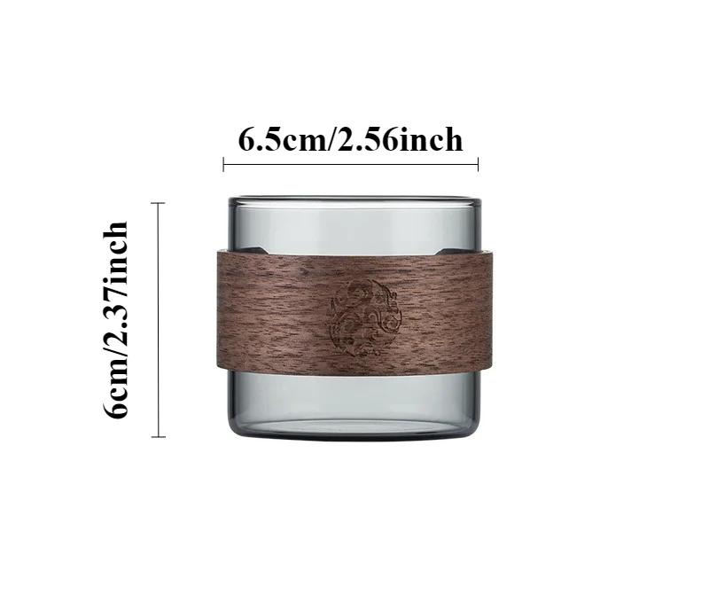 

Чайная чашка из термостойкого стекла с высоким содержанием боросиликатного стекла, термостойкая основная чашка, дегустационная чашка для чая с ручкой из ореха, чай кунг-фу M