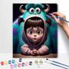 Disney Monsters Painting Kit Home Bedroom Wall Decor Handmade Gift Art Crafts Supplies DIY Oil Painting Canvas Pictures Fun Decor Set