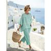 Comfortable seven-quarter sleeve two-piece set Bohemian women's clothing printed casual suit European and American