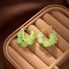 Super Fairy Small Fresh Green Grape Earrings Women'S High-End Sense Crystal Bobo Qingti Earrings Niche Design Cute Earrings