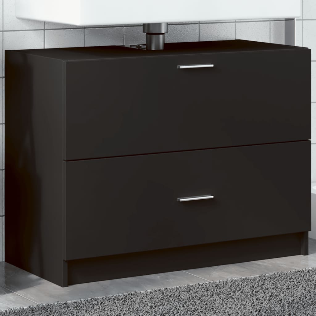 Vidaxl Szafka Pod Umywalkę, Czarna, 78X37X59 Cm