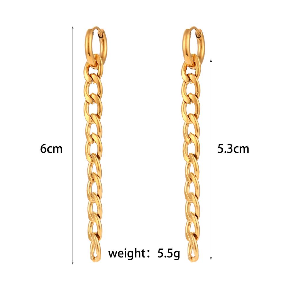 MamacitaSlay 18K Gold Plated Snowflake Long Tassel Hoop Earrings 316L Stainless Steel Waterproof Jewelry For Women Everyday Wear