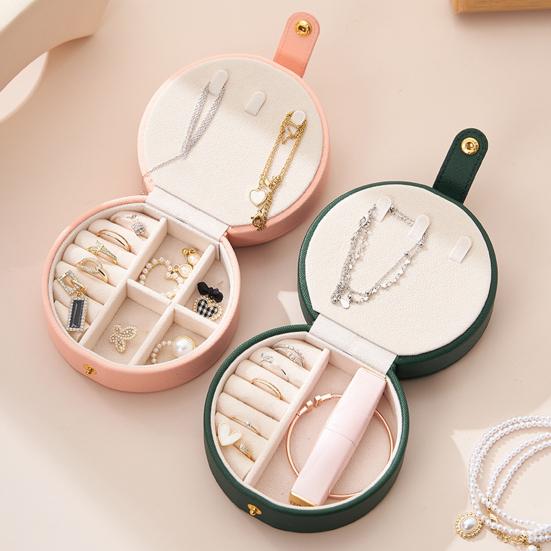 

Jewelry Holder Large Capacity Inside Mirror Faux Leather Multi-functional Necklaces Earrings Rings Holder Dorm Supplies