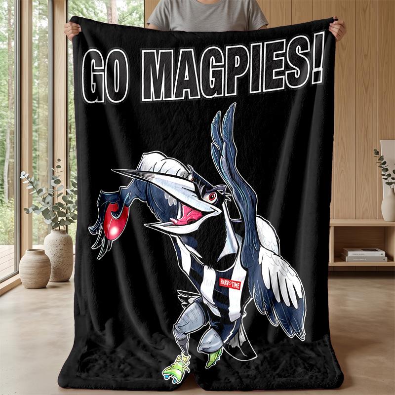 Collingwood Theme Blanket Soft Flannel Blanket Plush Throw Blanket Cozy Sofa Bed Blanket for Home Decor