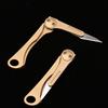 Brass Mini Knife With 10PCS Replacement Blades Portable Folding Knives Keychain Camping Survival Pocket Cutter EDC Tools