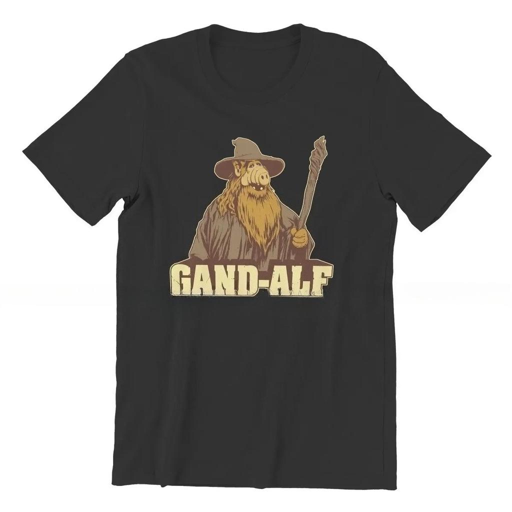 Gand ALF Animated Series Tops Graphic Crewneck Short Sleeve Man Women T-shirt 100% Cotton Gift Men Clothes Casual Unisex Tshirt