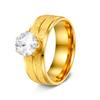 European and American Jewelry Six-prong Zircon Women's Ring Frosted 8MM Wide