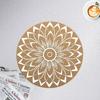 Round Faux Jute Placemats, Woven Table Mats with Nordic Pattern, Heat Resistant Pad for Dining Table, Restaurant Hotel Kitchen Decor
