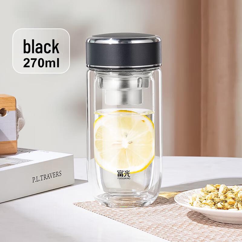 FUGUANG Double Wall Glass Tea Infuser Cup