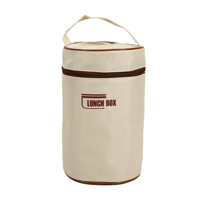 Lunch Box Set Portable Keep Warm Container With Insulated Bag Stackable Bento Bag Round Lunch Box Container
