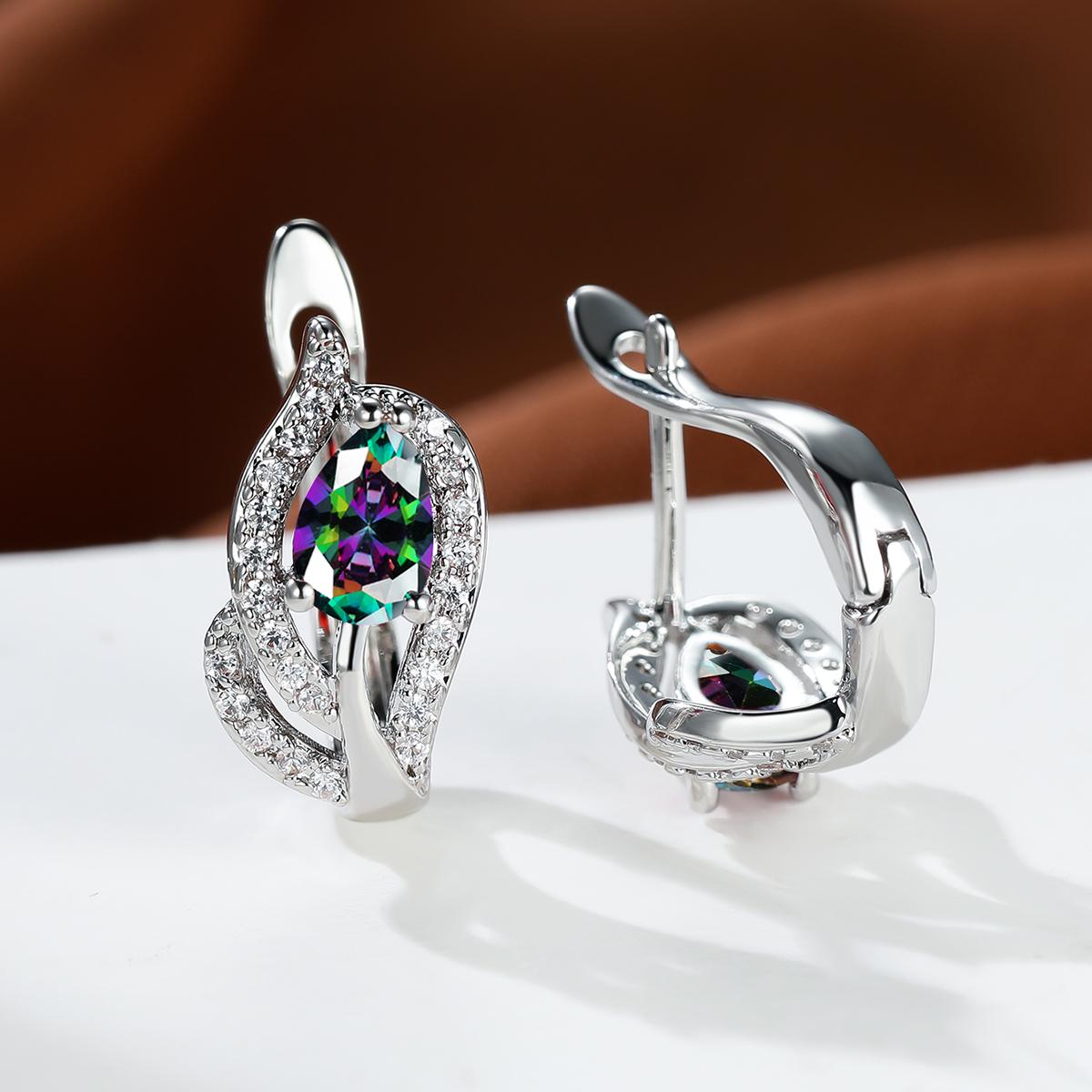 

Изысканные женские украшения с каплями воды, красивые красные, синие, фиолетовые каменные серьги, серьги-кольца, романтический подарок на день святого валентина серебряный/разноцветный