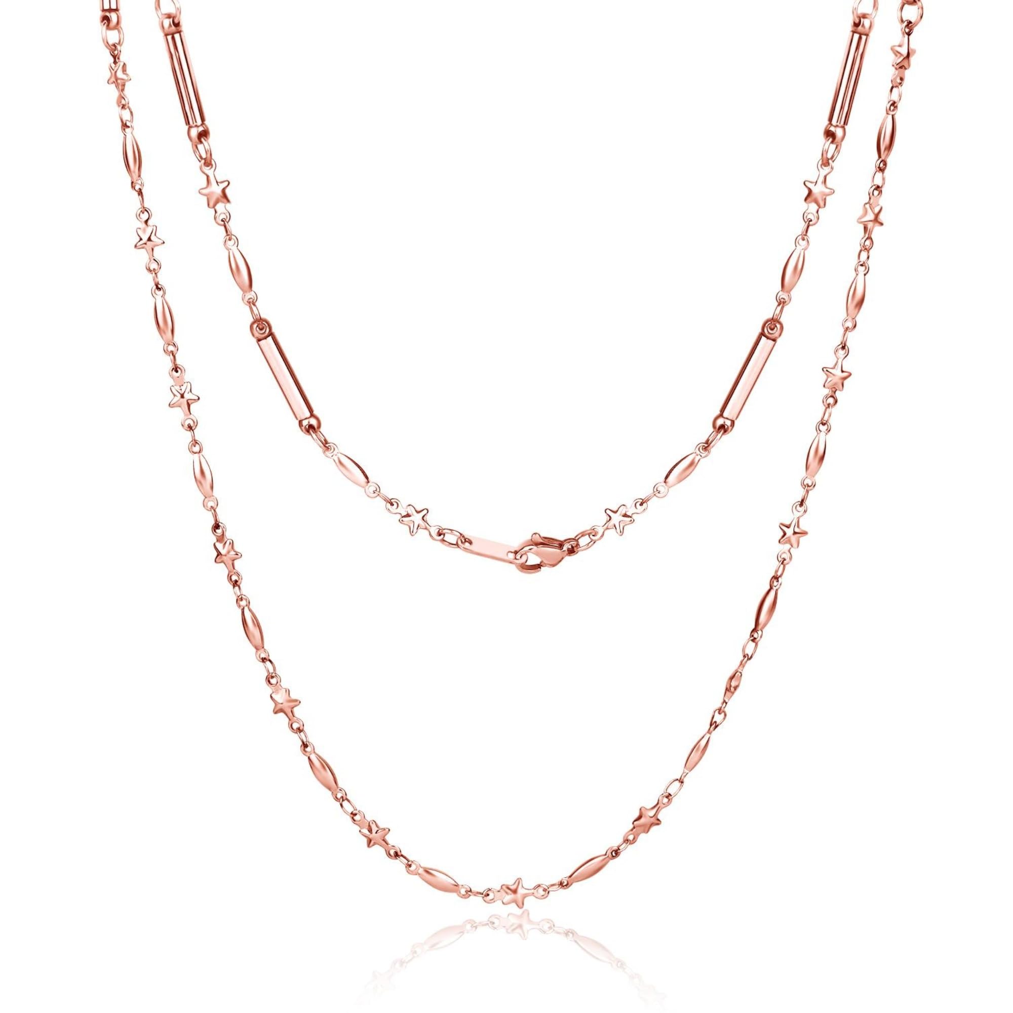 

Magnetic Necklace for Strong Magnetic 4 200mt Necklace Surgical Stainless Gift Box Included [MAYA&CANA] Women, Pieces, Chain, Steel, 48cm, (Pink Gold)