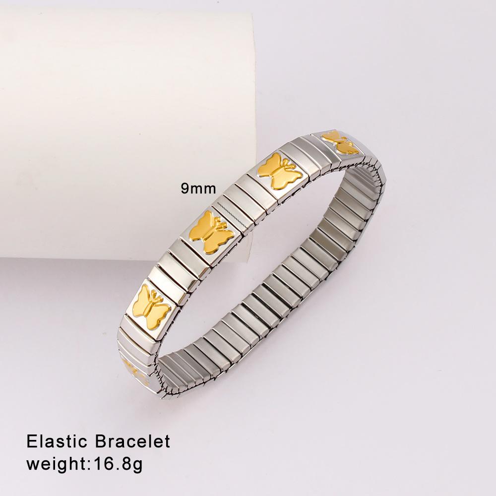 Modisches Edelstahlarmband für Männer und Frauen Abnehmbare elastische Kette Italienisches Charm-Armband