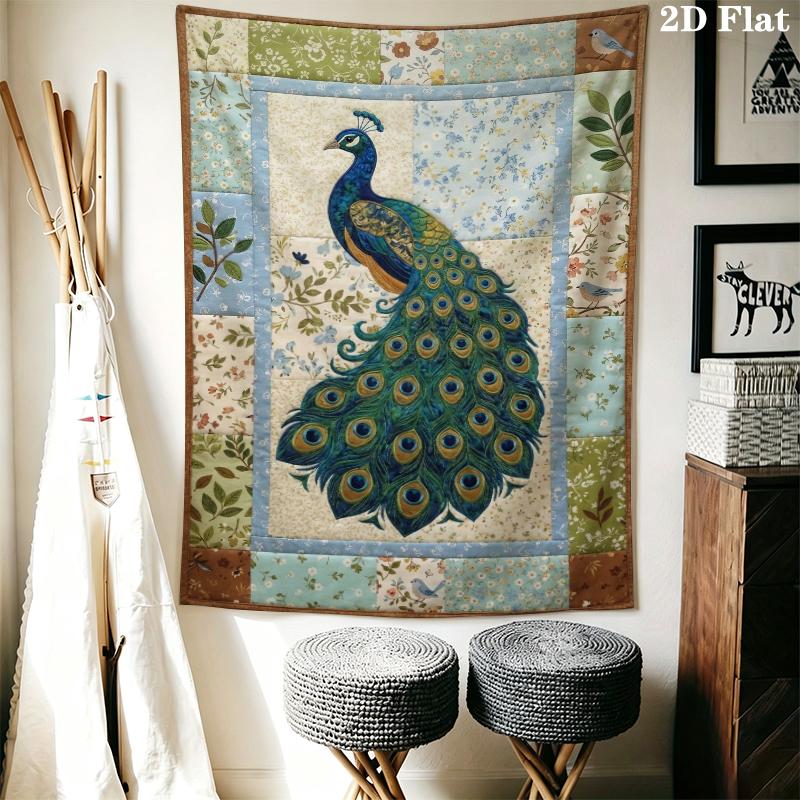 Peacock Wall Tapestry Aesthetic Wall Hanging Printed Fabric Blanket Decorative Tapestries for Bedroom Living Room Home Decor