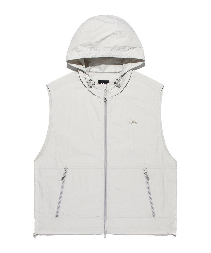 Lee Nylon Hooded Vest Light Grey