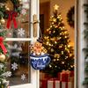 Seasonal Party Hanging Sign Christmas Wooden Sign, Cute Gingerbread Man Hot Cocoa Mug Welcome Door Indoor Outdoor Decoration Holiday Hanger for Front