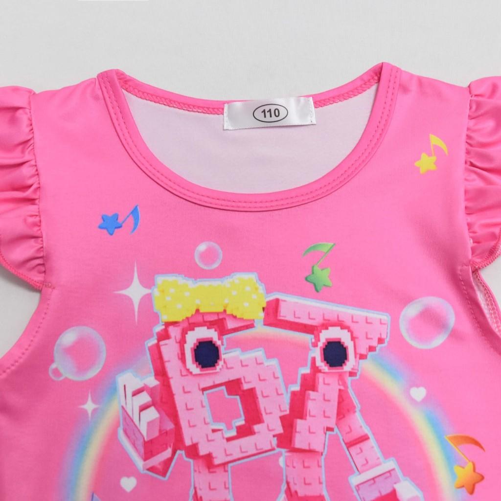 26249 Girls Steal a Brainrot 67 Printed Ruffle Casual Dress