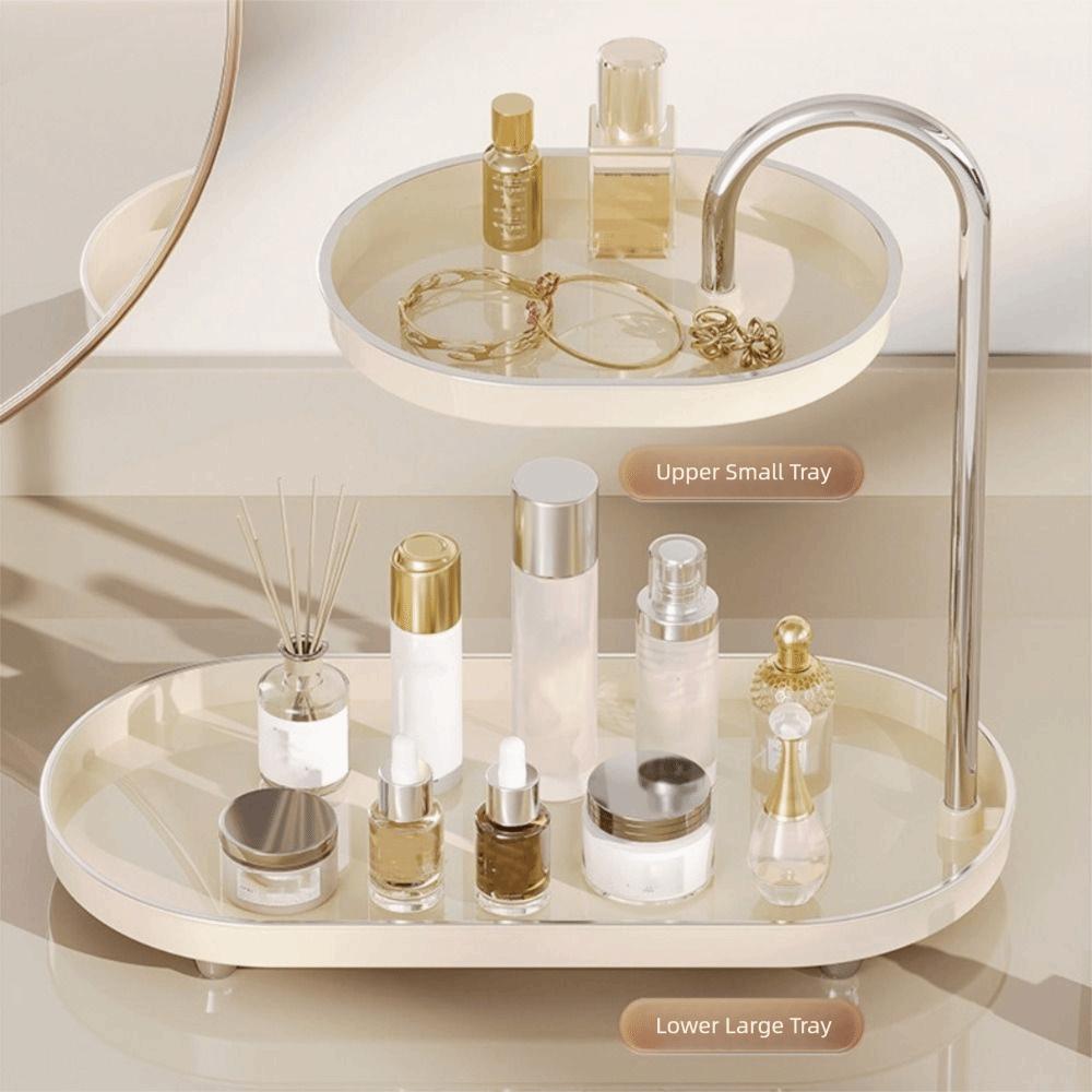 Modern Tabletop Rack Double Layer Cosmetic Storage Box Stylish Storage Rack  Hotel Restaurant