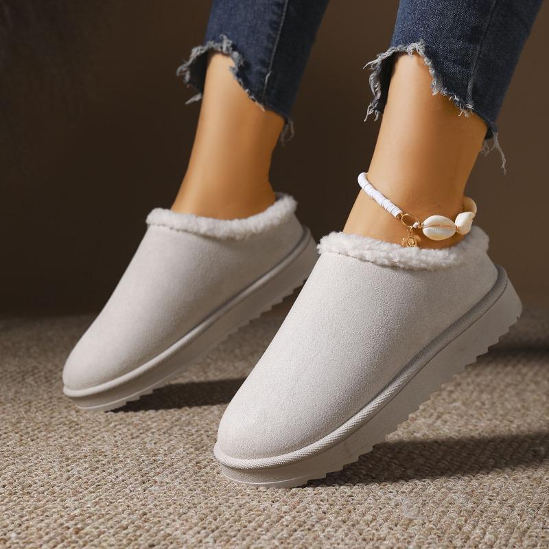 Damen Birkenstock Schneestiefel in weiter Weite, Plüschgefütterte Vintage Clogs, Niedrig geschnittene Winterstiefeletten für Damen