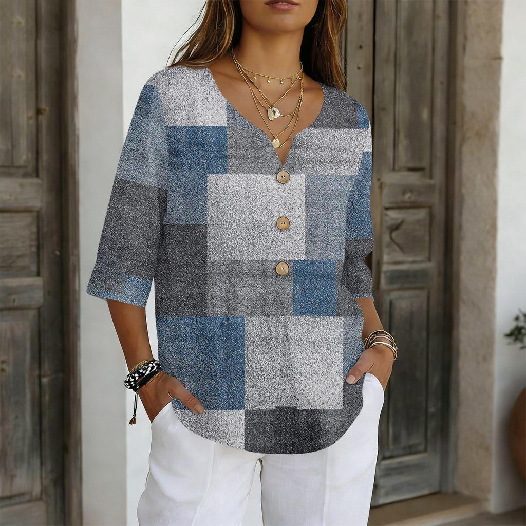 Women's Shirts Dressy Casual T,Shirts 3/4 Sleeve Tunic Tops Basic Tees Pullover Work Blouses