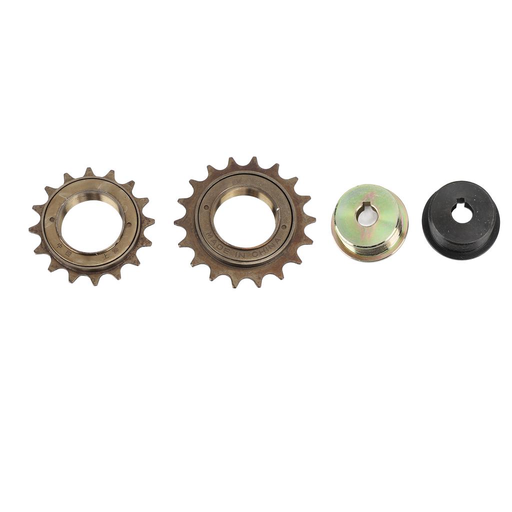 2PCS Freewheel Left Drive Adapter Set Iron 16T 18T Bike Freewheel Flywheel Cycling Accessories for Replacement Modification Gold and Black