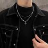 Hot selling Mangxing double-layer necklace with hip-hop design, niche and personalized accessories