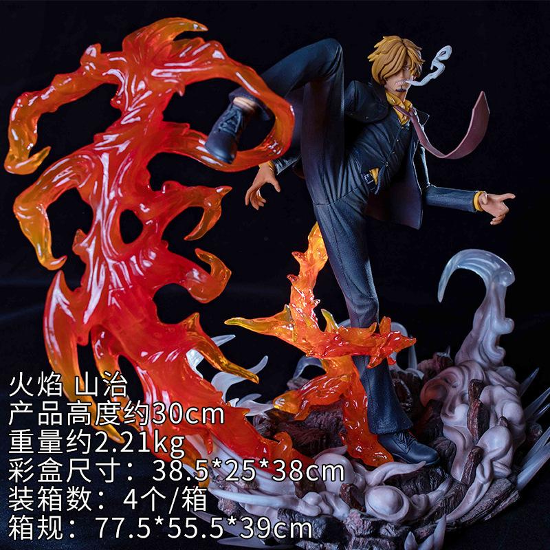 Animation Two-dimensional Peripheral, Sanji, Flame, Standing Posture, Large-scale Model Ornament