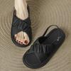 Fashion Comfort Soft-sole Flat Sandals Women Fashion Cross Tied Buckle Concise Designer Shoes Summer Sexy Open Toe Back Strap Beach Shoe